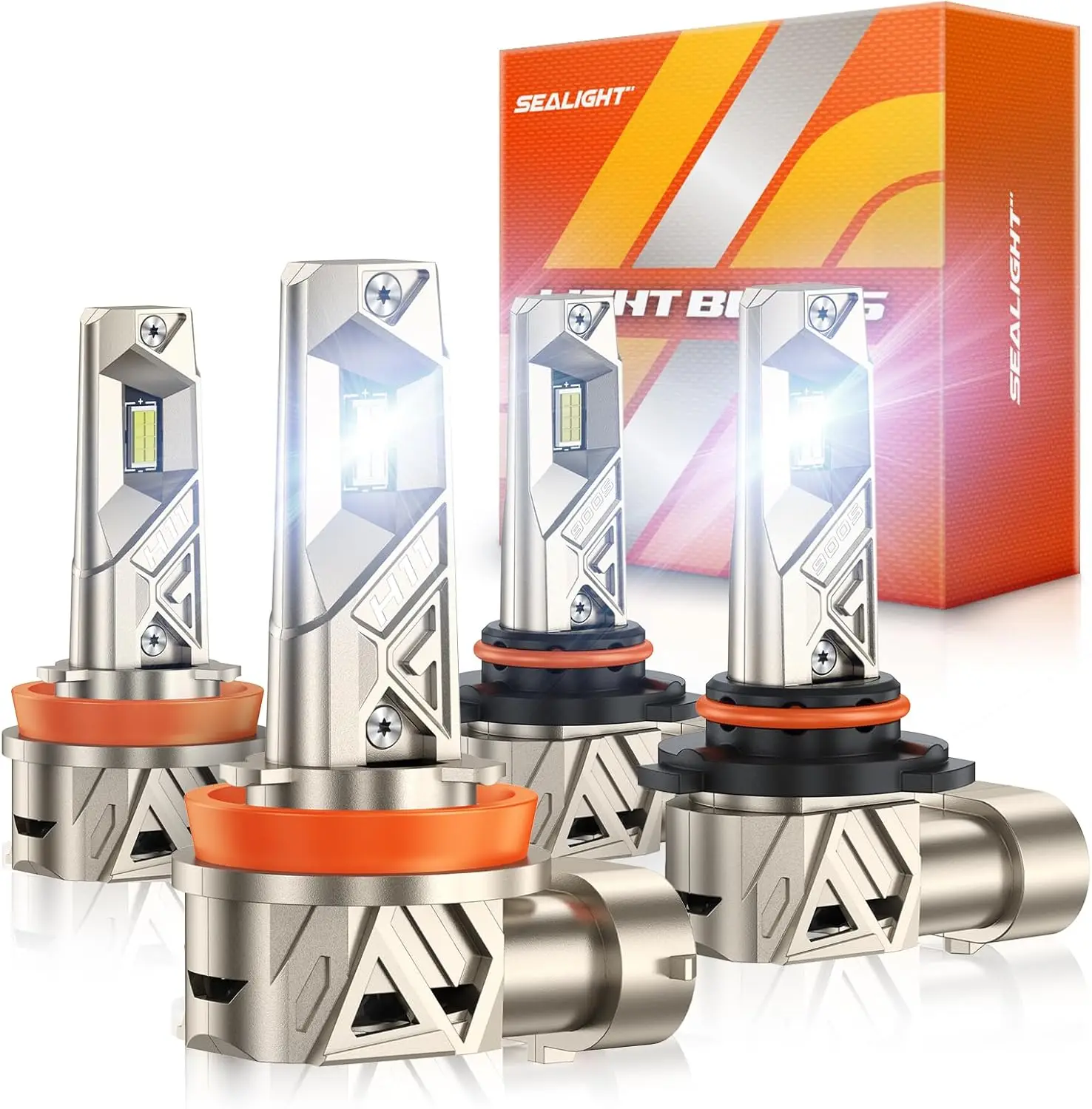 9005 H11 LED Bulbs Combo, 96,000LM Ultra-Bright 32-Chip Design, 6500K White Light, IP68 Waterproof, Plug & Play Pack of 4
9005 H11 LED Bulbs Combo, 96,000LM Ultra-Bright 32-Chip Design, 6500K White Light, IP68 Waterproof, Plug & Play Pack of 4