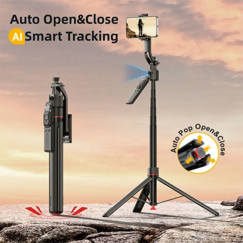 Auto Pop-Up Gimbal Stabilizer Tripod Face Tracking Remote Bounce Selfie Stick Tripod Universal 360° Rotation Phone Tripod Stand
Auto Pop-Up Gimbal Stabilizer Tripod Face Tracking Remote Bounce Selfie Stick Tripod Universal 360° Rotation Phone Tripod Stand