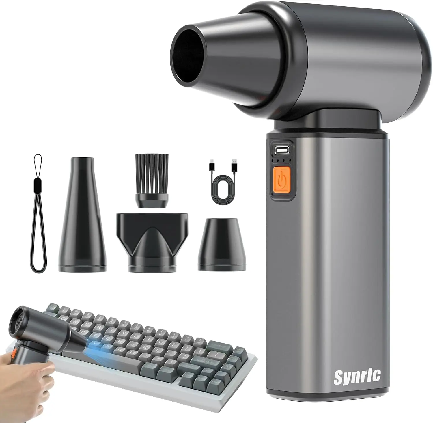 Stepless Speed Electric Air Duster, 120000 RPM Brushless Motor, Metal Shell Blower for Keyboard Car Home Cleaning
Stepless Speed Electric Air Duster, 120000 RPM Brushless Motor, Metal Shell Blower for Keyboard Car Home Cleaning