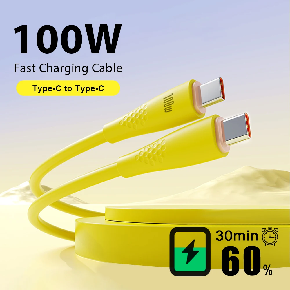 PD100W 5A Super Fast Charge USB C Liquid Silicone Cable For iPhone 16 15 Samsung Galaxy S25 S24 Quick Charger Type-C Data Wire
PD100W 5A Super Fast Charge USB C Liquid Silicone Cable For iPhone 16 15 Samsung Galaxy S25 S24 Quick Charger Type-C Data Wire
