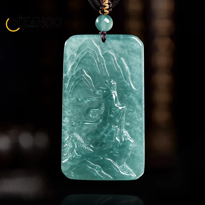 Natural Jadeite Blue Water Treading Snow Landscape Pendant Exquisite and Charming Ice-Type Jade Necklace Unisex Festive Gift
Natural Jadeite Blue Water Treading Snow Landscape Pendant Exquisite and Charming Ice-Type Jade Necklace Unisex Festive Gift