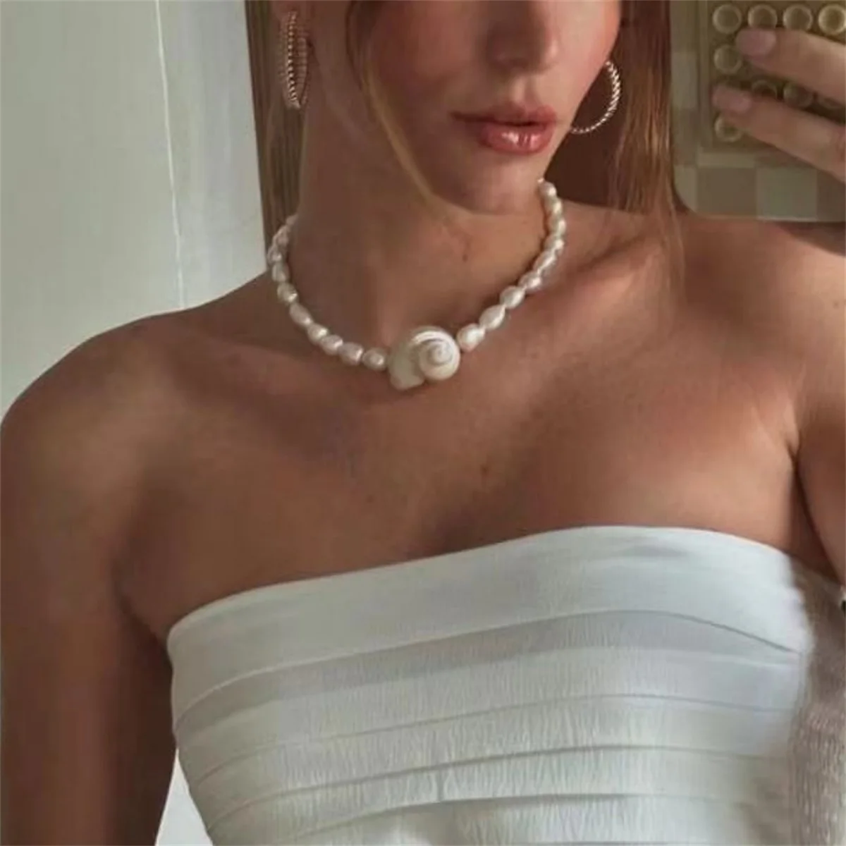 Yori Natural Baroque Freshwater Pearl Clavicle Necklace Vacation Beach Stainless Steel Charm Jewelry Trendy
Yori Natural Baroque Freshwater Pearl Clavicle Necklace Vacation Beach Stainless Steel Charm Jewelry Trendy