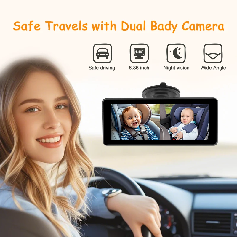 Car Rearview Camera Baby Mirrors For Safety Interior Mirror 1080p AHD Dual Camera Car Bebe Monitor Mirror For Child Baby
Car Rearview Camera Baby Mirrors For Safety Interior Mirror 1080p AHD Dual Camera Car Bebe Monitor Mirror For Child Baby