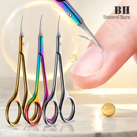 Stainless Steel Cuticle Scissors Dead Skin Remover For Nails Art Clippers Russian Nail Scissors Manicure Curved Tip Scissor