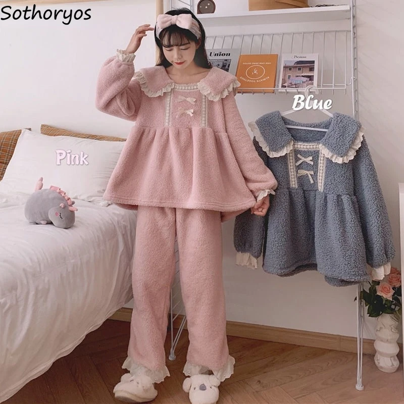 Зимние пижамные комплекты для женщин Kawaii теплые шикарные с длинным рукавом для девушек в стиле преппи Домашняя одежда мягкая Ulzzang модная подростковая одежда для сна из 2 предметов Повседневная
Зимние пижамные комплекты для женщин Kawaii теплые шикарные с длинным рукавом для девушек в стиле преппи Домашняя одежда мягкая Ulzzang модная подростковая одежда для сна из 2 предметов Повседневная