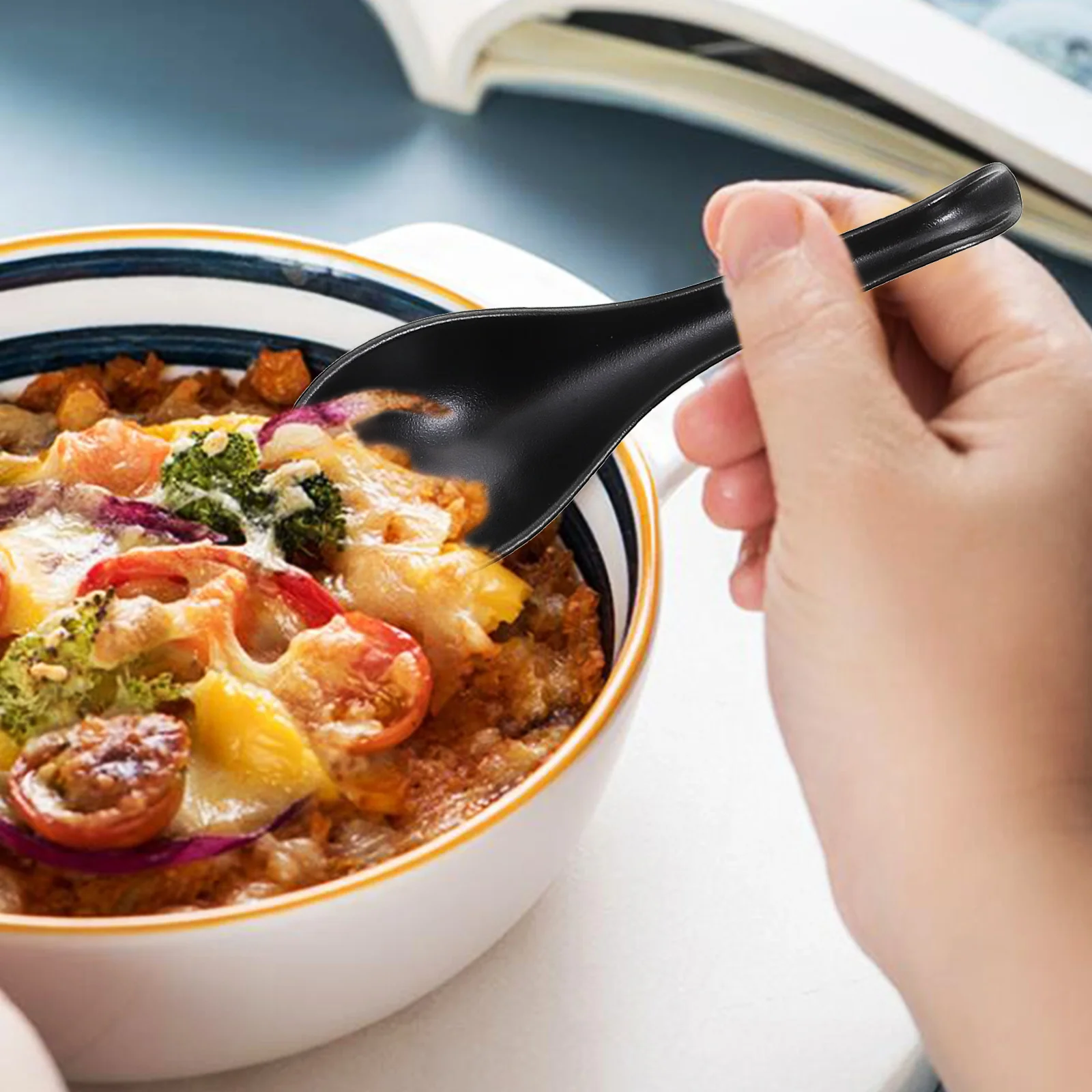 6pcs Long Handle Spoons Melamine Soup Ramen Porridge Kitchen Rice Serving Utensils Smooth Surface Comfortable Dining
6pcs Long Handle Spoons Melamine Soup Ramen Porridge Kitchen Rice Serving Utensils Smooth Surface Comfortable Dining