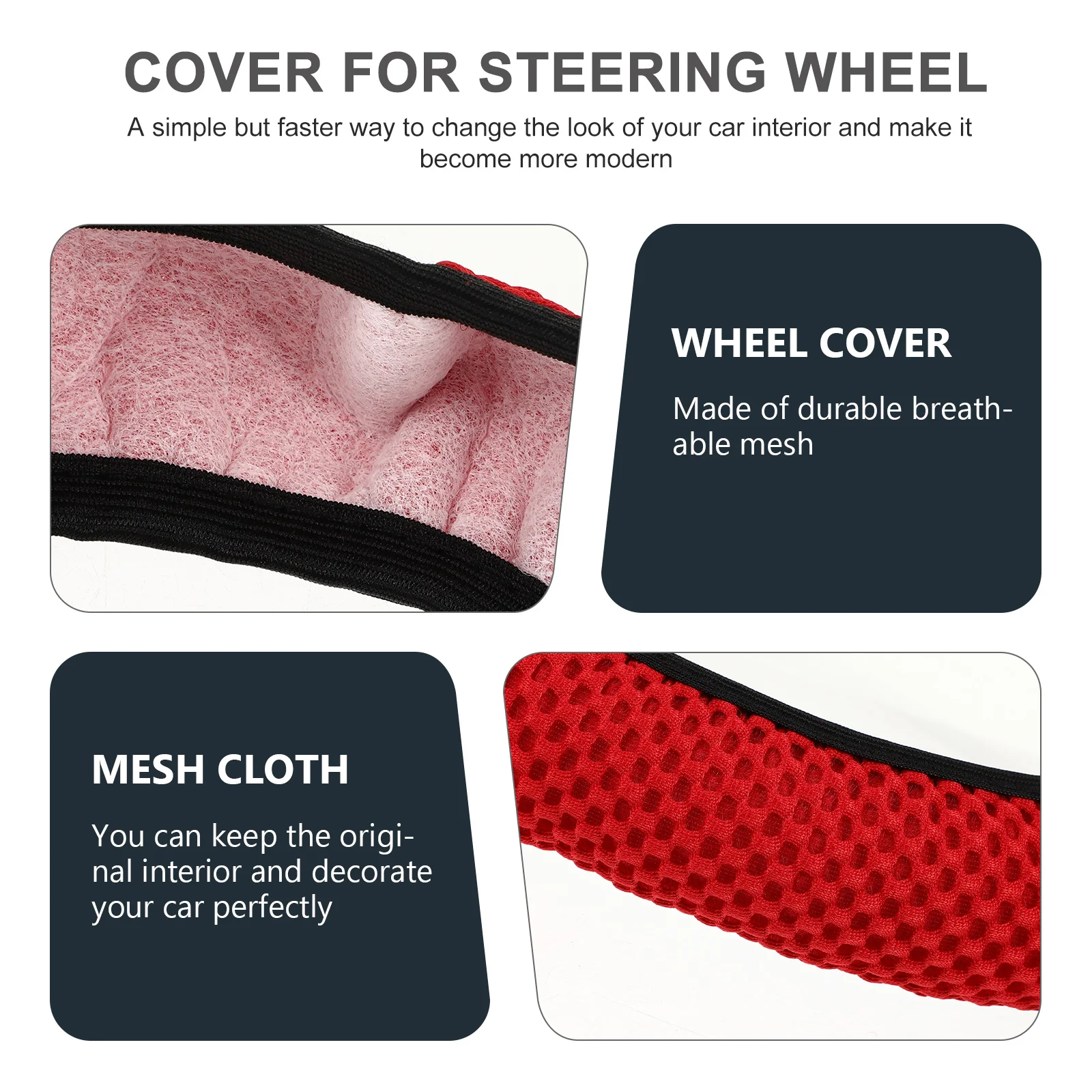 Steering Wheel Cover 15 Inch Mesh Hollowed Design Non-Slip Car Steering Wheel Protector Sweat-Absorbing Comfortable Driving
Steering Wheel Cover 15 Inch Mesh Hollowed Design Non-Slip Car Steering Wheel Protector Sweat-Absorbing Comfortable Driving