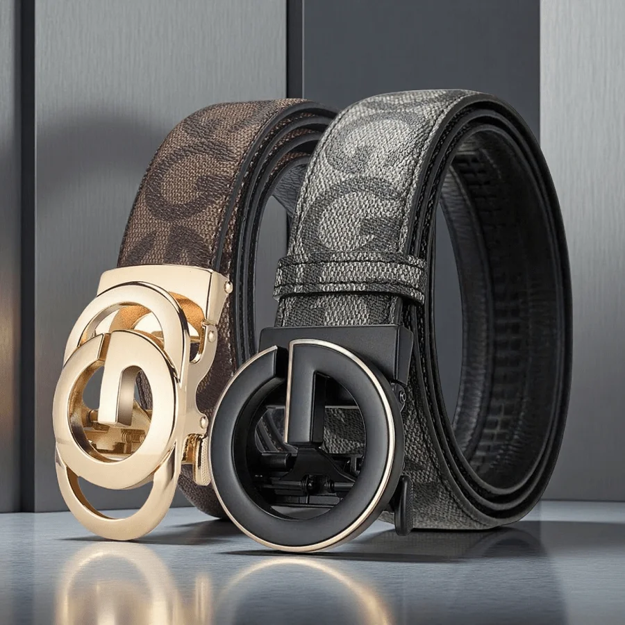 POYYAS 2Pcs Stylish Metal Buckle Belt for Men and Women- Fashionable Daily Decoration Jeans Belt with Fully Automatic Letter Buckle- Perfect Accessory for Business and Casual Accasions
POYYAS 2Pcs Stylish Metal Buckle Belt for Men and Women- Fashionable Daily Decoration Jeans Belt with Fully Automatic Letter Buckle- Perfect Accessory for Business and Casual Accasions