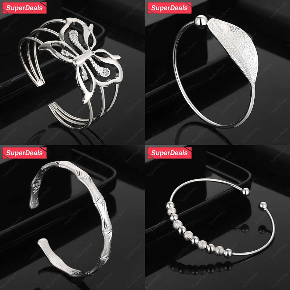 SuperDeals 925 Sterling Silver Bamboo Butterfly Beads Leaf Bangles Men Women Party Fine Christmas Gift Fashion Classic Jewelry
SuperDeals 925 Sterling Silver Bamboo Butterfly Beads Leaf Bangles Men Women Party Fine Christmas Gift Fashion Classic Jewelry