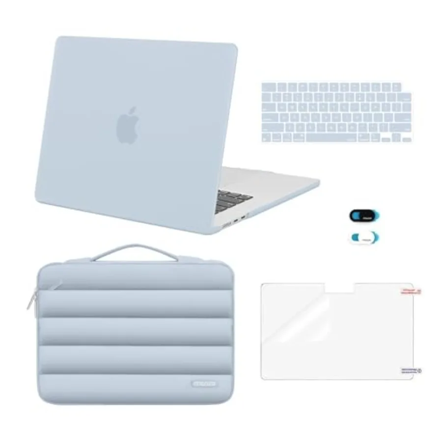 Compatible with MacBook Air 15 inch Case M5 2026 M4 2025 M3 2024 M2 2023 A3448 A3241 A3114 A2941, Plastic Hard Shell CaseandPuf
Compatible with MacBook Air 15 inch Case M5 2026 M4 2025 M3 2024 M2 2023 A3448 A3241 A3114 A2941, Plastic Hard Shell CaseandPuf