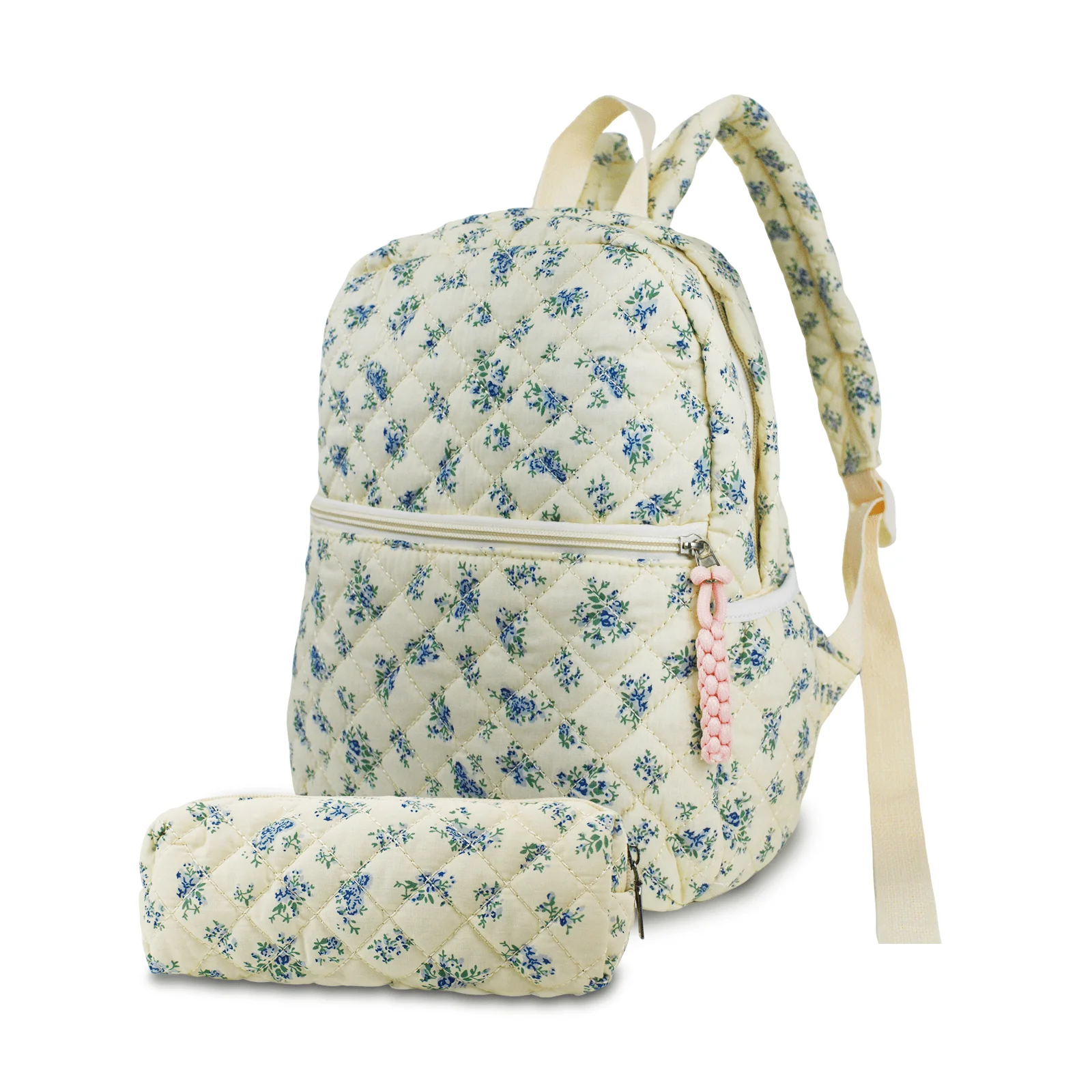 2Pcs/ Set Women's Small Floral Quilted Cotton Backpack Purse, Multi-Pocket Shoulder Handbags For Everyday Use, Travel
2Pcs/ Set Women's Small Floral Quilted Cotton Backpack Purse, Multi-Pocket Shoulder Handbags For Everyday Use, Travel