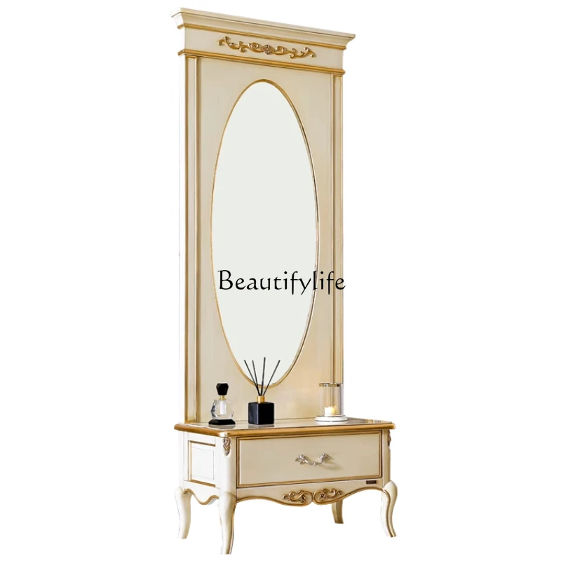 Retro small French full-length mirror American light luxury modern European solid wood storage makeup mirror
Retro small French full-length mirror American light luxury modern European solid wood storage makeup mirror