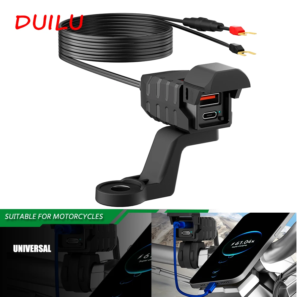 Motorcycle Accessories USB Fast Charger 12V Handlebar Dual USB Socket with Switch Voltmeter Waterproof Adapter TAPE C Universal
Motorcycle Accessories USB Fast Charger 12V Handlebar Dual USB Socket with Switch Voltmeter Waterproof Adapter TAPE C Universal