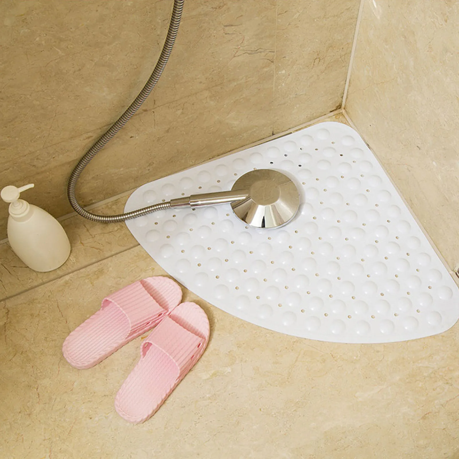 Anti-Slip Floor Mat Sector Shaped Bathroom Shower Mat White 54x54cm No Smell Anti-Slip Cushion Multiple Suction Cups
Anti-Slip Floor Mat Sector Shaped Bathroom Shower Mat White 54x54cm No Smell Anti-Slip Cushion Multiple Suction Cups