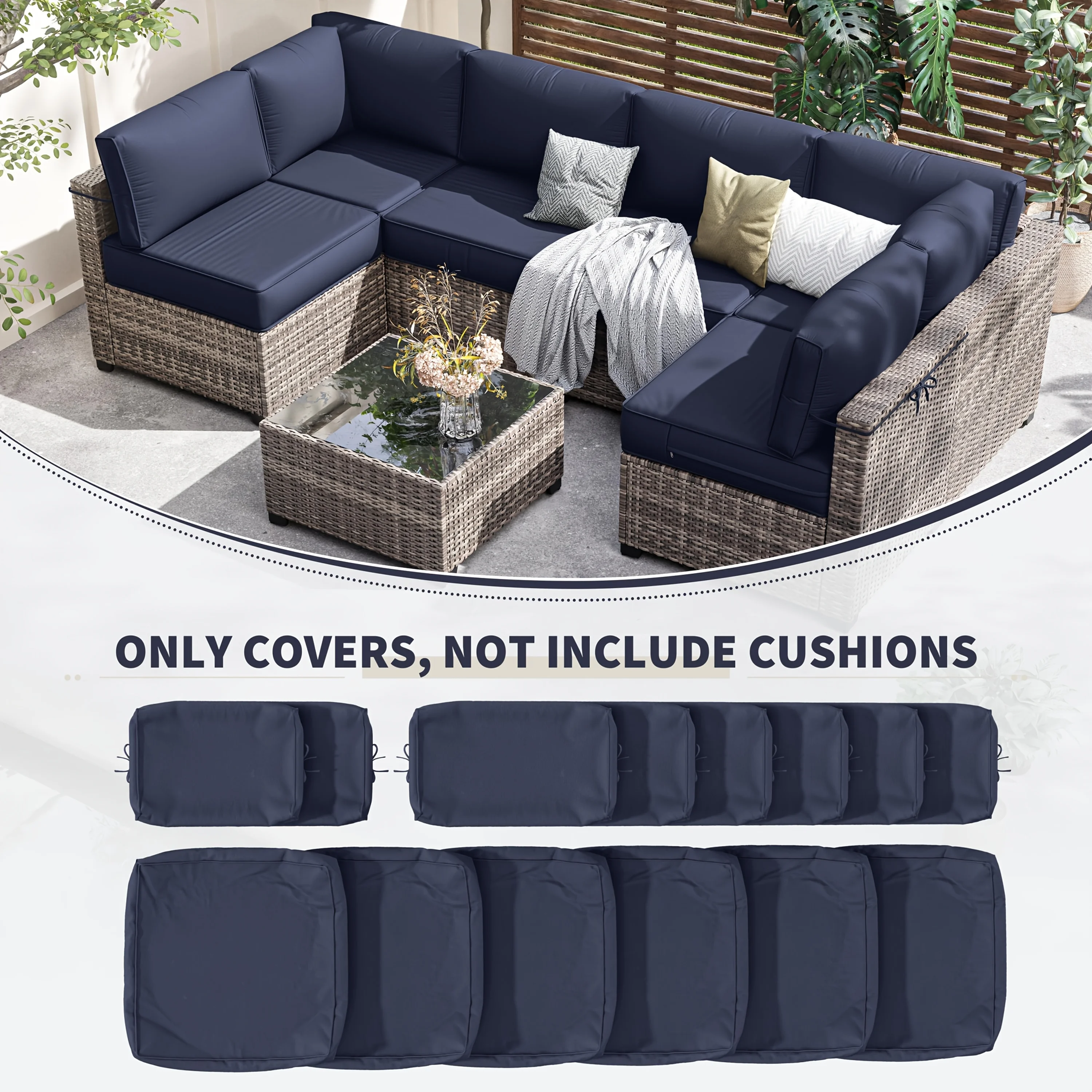 14-Piece Outdoor Cushion Covers - Replacement Covers For Patio Furniture Sofas Easy-to-clean, Durable Zippered Covers Suitable F
14-Piece Outdoor Cushion Covers - Replacement Covers For Patio Furniture Sofas Easy-to-clean, Durable Zippered Covers Suitable F