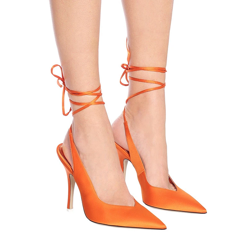 Spring and summer new silk pointed shallow lace-up sexy sandals sthigh-heeled banquet dress large size customized women's shoes
Spring and summer new silk pointed shallow lace-up sexy sandals sthigh-heeled banquet dress large size customized women's shoes