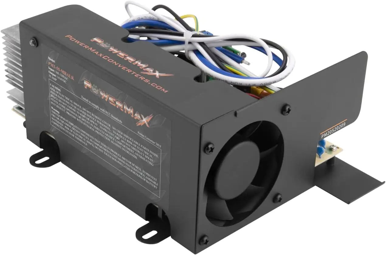 PM4 55A MBA 110V AC to 12V DC 55 Amp Power Converter with Built-in 4 Stage Smart Battery Charger
PM4 55A MBA 110V AC to 12V DC 55 Amp Power Converter with Built-in 4 Stage Smart Battery Charger