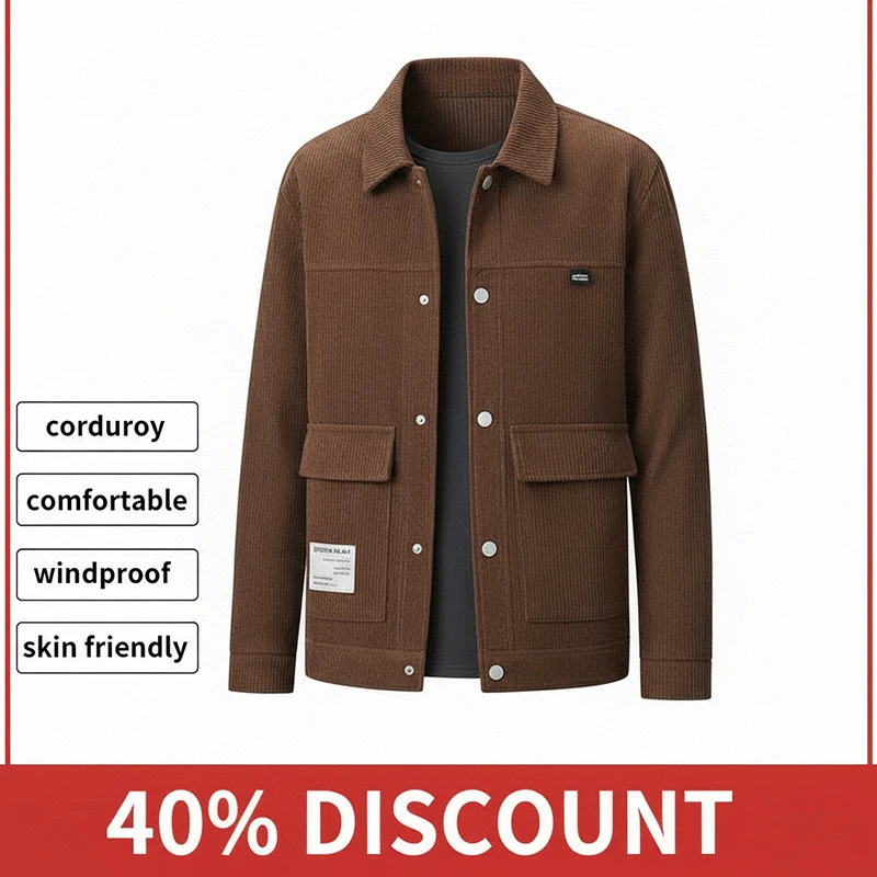 Men's Corduroy Stand Collar Jacket Fashionable Spring Autumn Youthful Style Polyester Fiber Anti-wrinkle Treatment Outer Tops
Men's Corduroy Stand Collar Jacket Fashionable Spring Autumn Youthful Style Polyester Fiber Anti-wrinkle Treatment Outer Tops