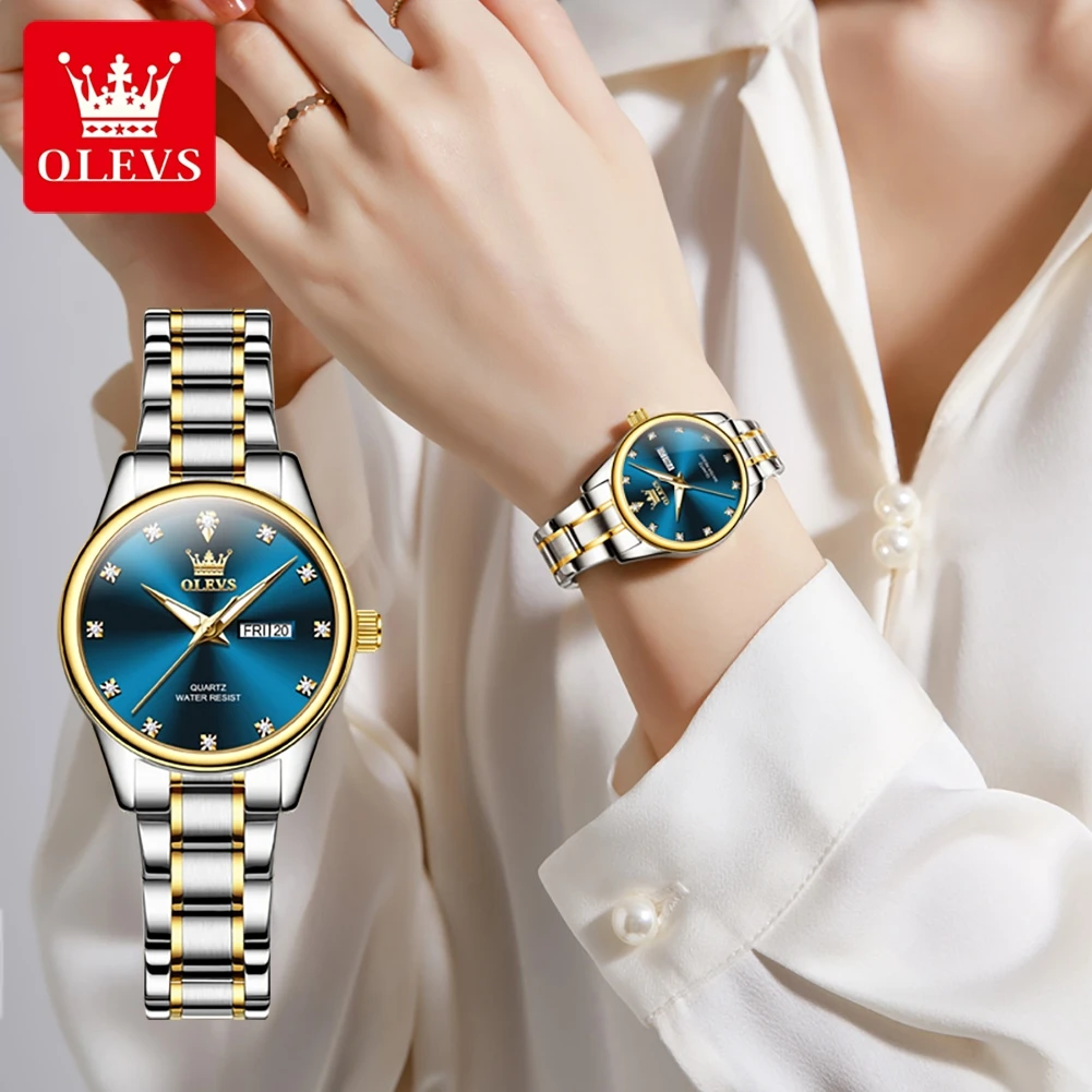 OLEVS Original Women‘s Watch Luxury Quartz Wristwatch For Women Ladies Diamond Watches Stainless Steel Waterproof Week Date 3612
OLEVS Original Women‘s Watch Luxury Quartz Wristwatch For Women Ladies Diamond Watches Stainless Steel Waterproof Week Date 3612