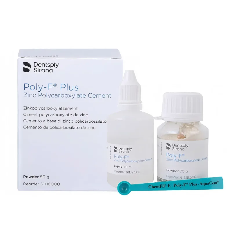 Набор Dentsply Sirona Poly-F Plus: цинковый поликарбоксилатный цемент (70 г порошок + 40 мл жидкость) для зубных коронок и мостов
Набор Dentsply Sirona Poly-F Plus: цинковый поликарбоксилатный цемент (70 г порошок + 40 мл жидкость) для зубных коронок и мостов