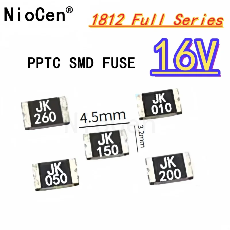 (10pcs)1812 16V patch self-healing fuse PPTC SMD 0.1A 0.2A 0.5A 500mA 1A 1.5A 2A 6V
(10pcs)1812 16V patch self-healing fuse PPTC SMD 0.1A 0.2A 0.5A 500mA 1A 1.5A 2A 6V