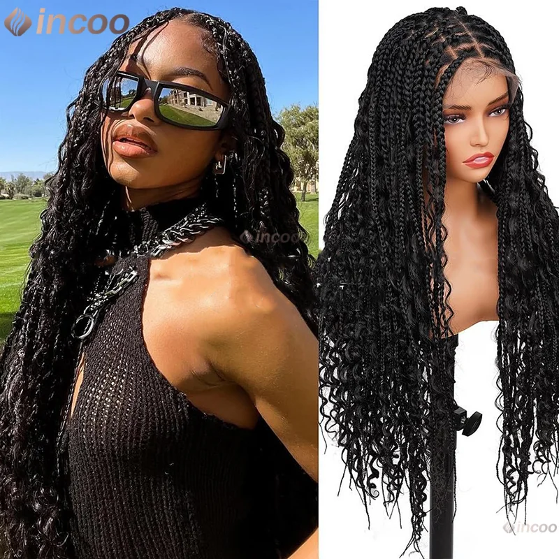 36" Bohemia Braids Knotless Box Braided Wigs For Black Women 13*6 Lace Front Wig With Baby Hair Braid African Wig Synthetic Wigs
36" Bohemia Braids Knotless Box Braided Wigs For Black Women 13*6 Lace Front Wig With Baby Hair Braid African Wig Synthetic Wigs