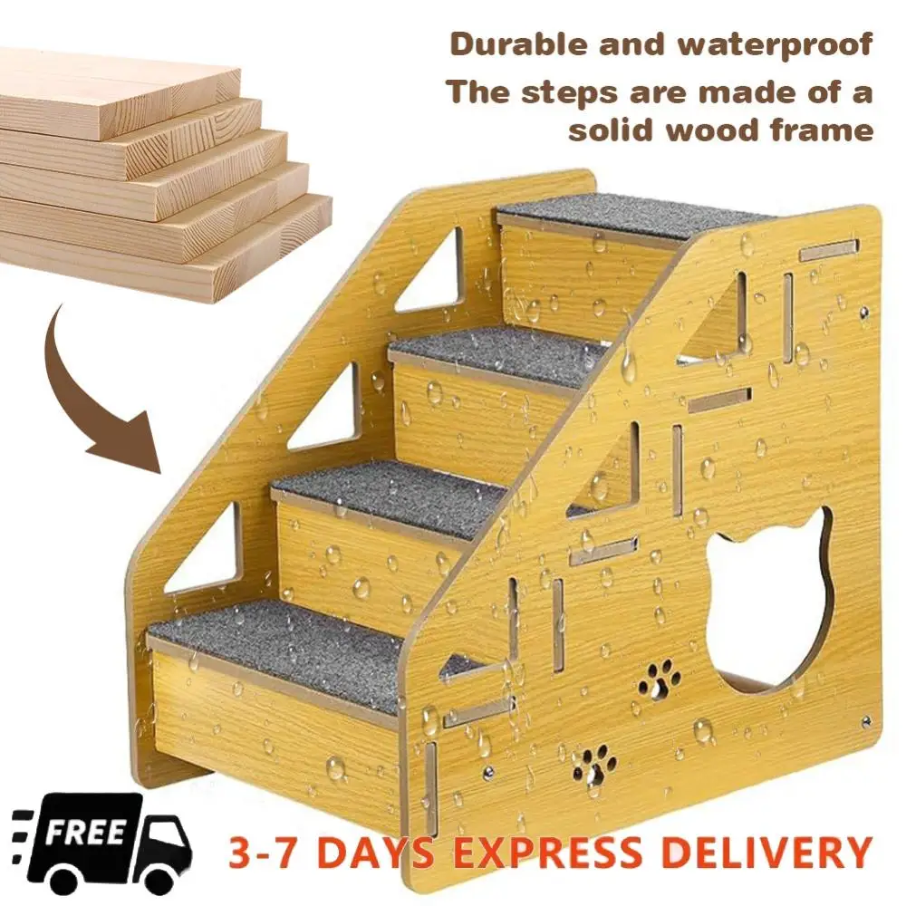 4-Step Wooden Pet Stairs Nonslip Carpeted Dog Stairs Ramp Wooden Pet Ladder Pet Furniture for Dogs and Cats for Bed
4-Step Wooden Pet Stairs Nonslip Carpeted Dog Stairs Ramp Wooden Pet Ladder Pet Furniture for Dogs and Cats for Bed