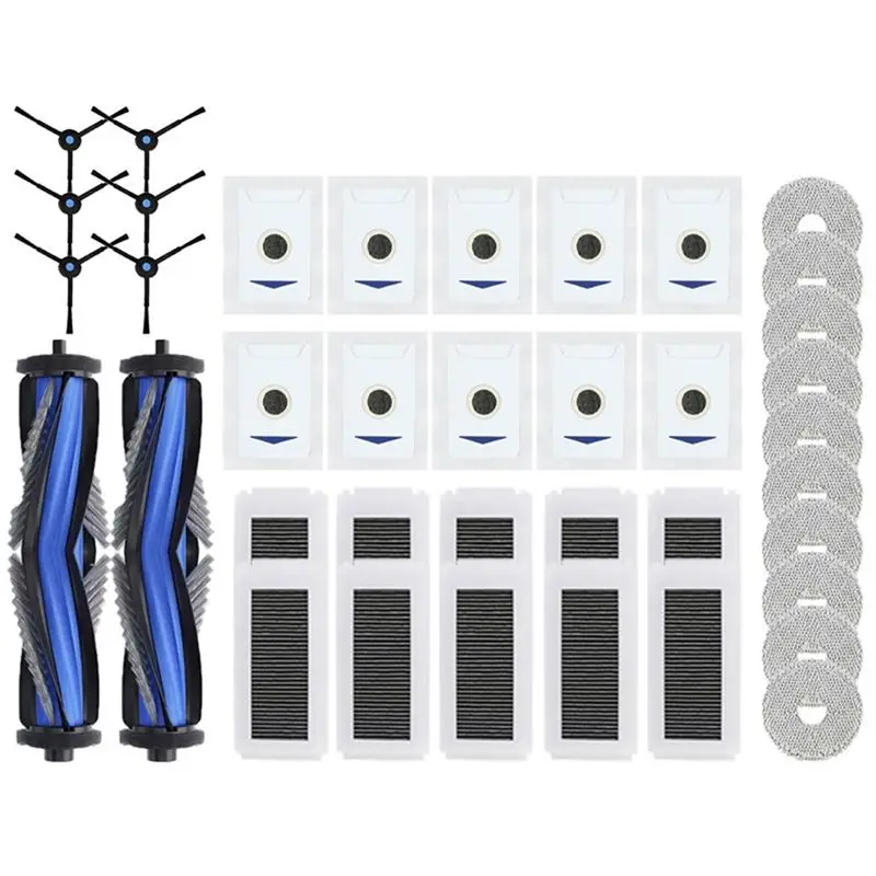 Аксессуары для робота-пылесоса Ecovacs Debot N30 Omni / N30 Pro Omni: основная и боковые щетки, HEPA-фильтр, тряпка, мешок для пыли.
Аксессуары для робота-пылесоса Ecovacs Debot N30 Omni / N30 Pro Omni: основная и боковые щетки, HEPA-фильтр, тряпка, мешок для пыли.