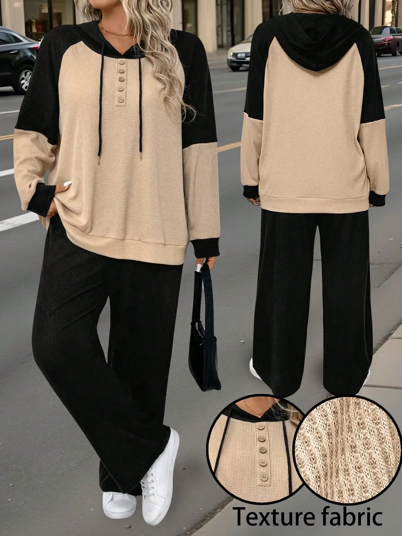 Plus Size 2pcs Set Casual Hoodies & Pants, Color Block Women Outfit Fall Cloth For Women
Plus Size 2pcs Set Casual Hoodies & Pants, Color Block Women Outfit Fall Cloth For Women