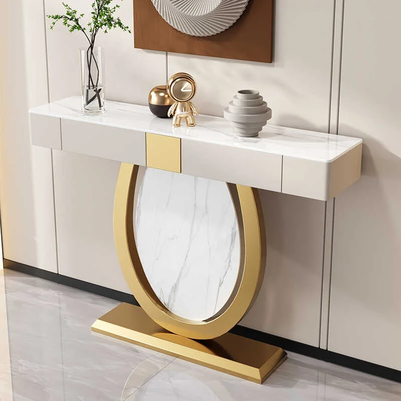Modern Metal Console Table with Semi-Circle Entry Drawer for Living Room Home Furniturepromote sales
Modern Metal Console Table with Semi-Circle Entry Drawer for Living Room Home Furniturepromote sales