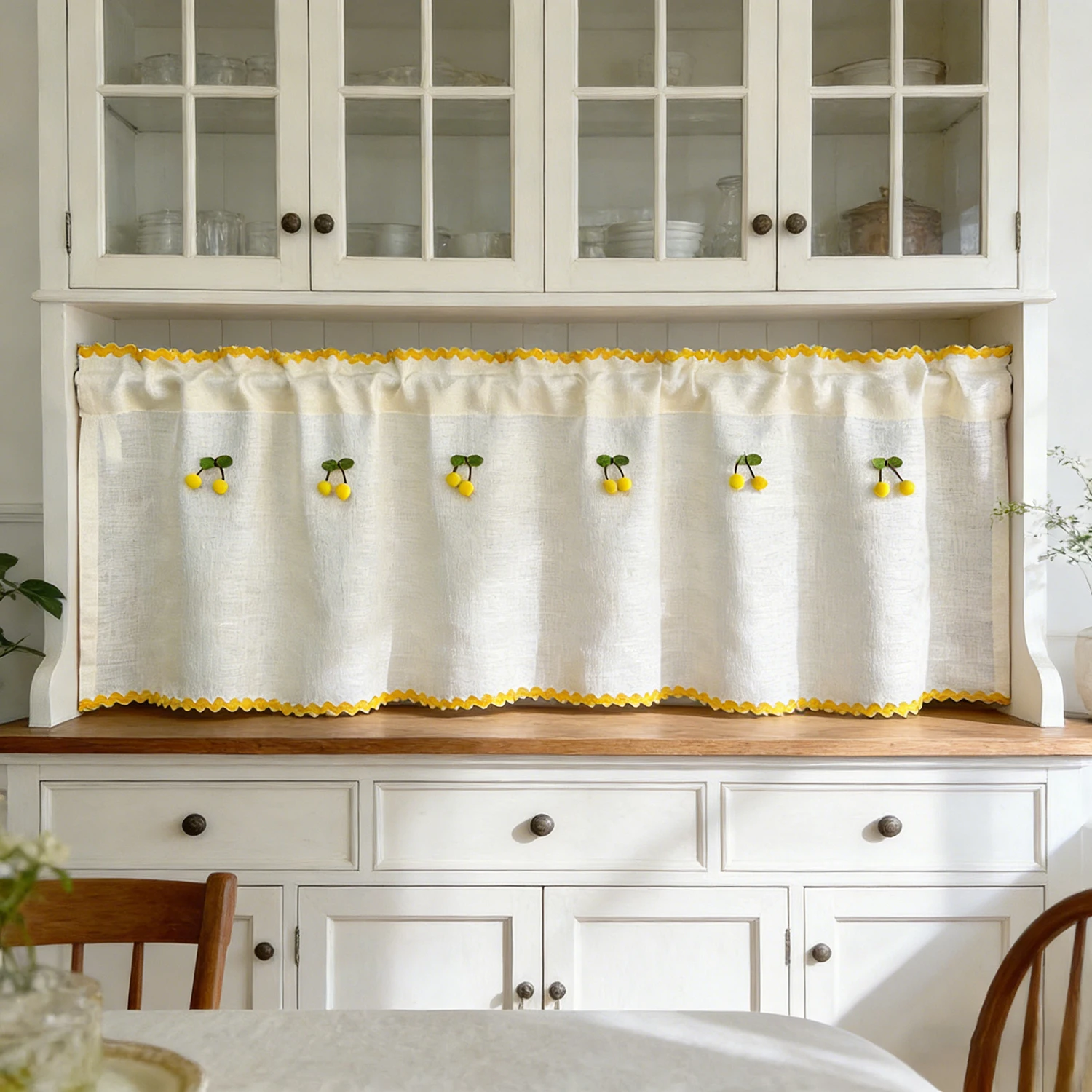 Rustic Solid Lace Short Curtain for Bay Window Kitchen Drape With Yellow Cherries Study Home Decoration Blinds
Rustic Solid Lace Short Curtain for Bay Window Kitchen Drape With Yellow Cherries Study Home Decoration Blinds