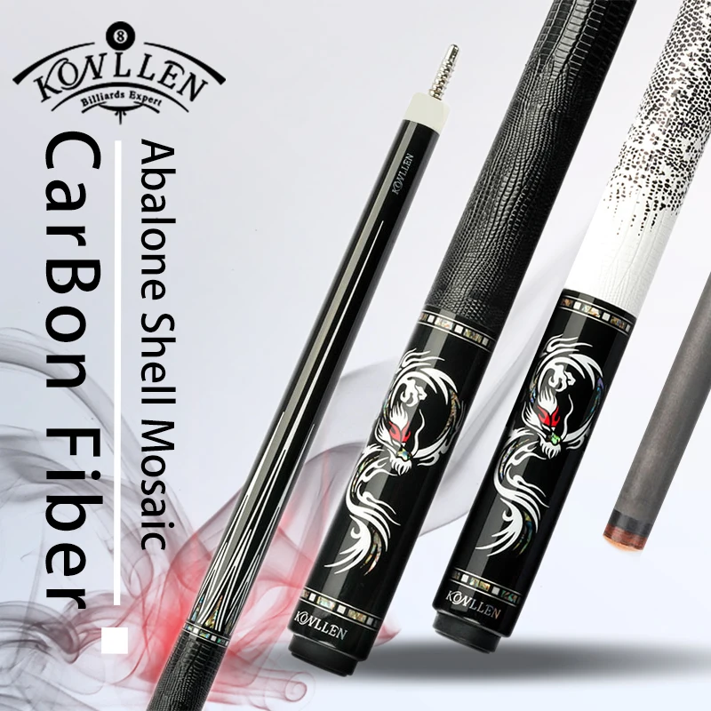 KONLLEN Carbon Fiber Pool Cue Professional Taper Low Deflection HandMade Inlay Billiard Stick for League Players with extension
KONLLEN Carbon Fiber Pool Cue Professional Taper Low Deflection HandMade Inlay Billiard Stick for League Players with extension
