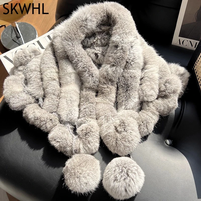 2025 Fashion Real Natural Rabbit Keep Warm Pashmina Scarf Muffler Woman Autumn/Winter Real Rabbit Shawl With Rabbit Fur Pompoms
2025 Fashion Real Natural Rabbit Keep Warm Pashmina Scarf Muffler Woman Autumn/Winter Real Rabbit Shawl With Rabbit Fur Pompoms