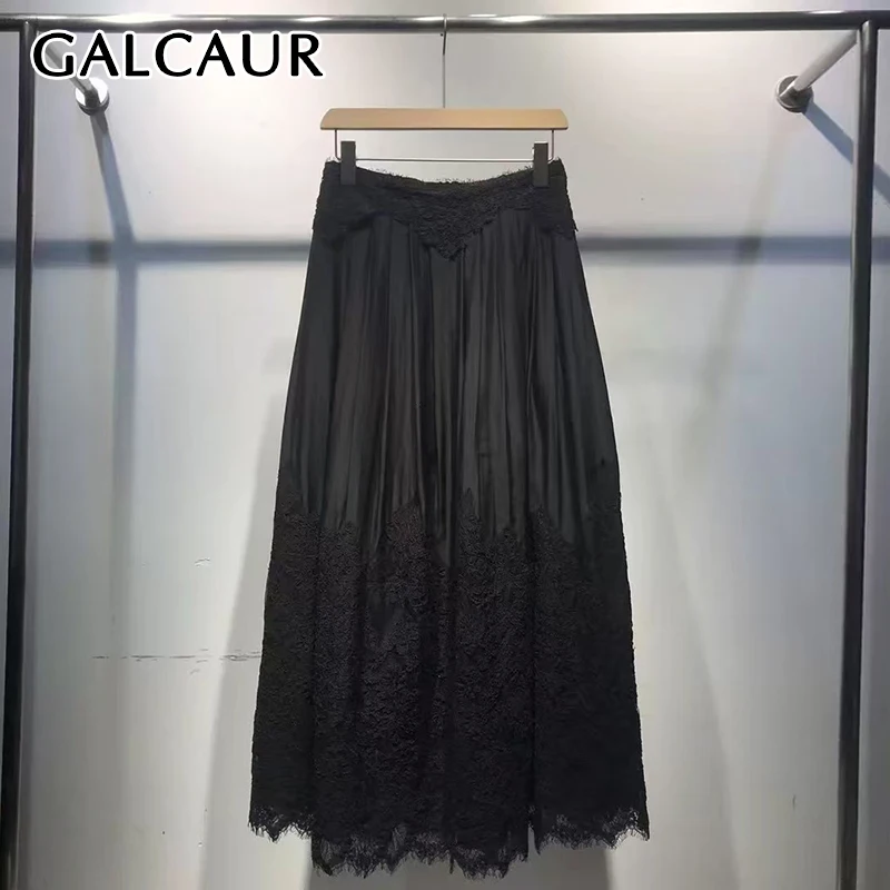 GALCAUR Solid Loose Temperament Midi Skirts for Women High Waist Patchwork Lace Minimalism Skirt Female Fashion Clothing Style
GALCAUR Solid Loose Temperament Midi Skirts for Women High Waist Patchwork Lace Minimalism Skirt Female Fashion Clothing Style