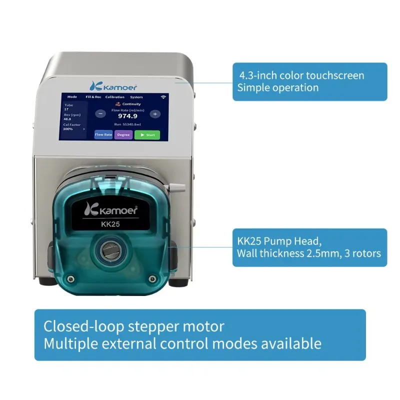 V3 KK25 Smart Peristaltic Pump 1~6500 ML/min With RS485 Analog Control For Liquid Transfer And Dispensing UIP WIFI
V3 KK25 Smart Peristaltic Pump 1~6500 ML/min With RS485 Analog Control For Liquid Transfer And Dispensing UIP WIFI