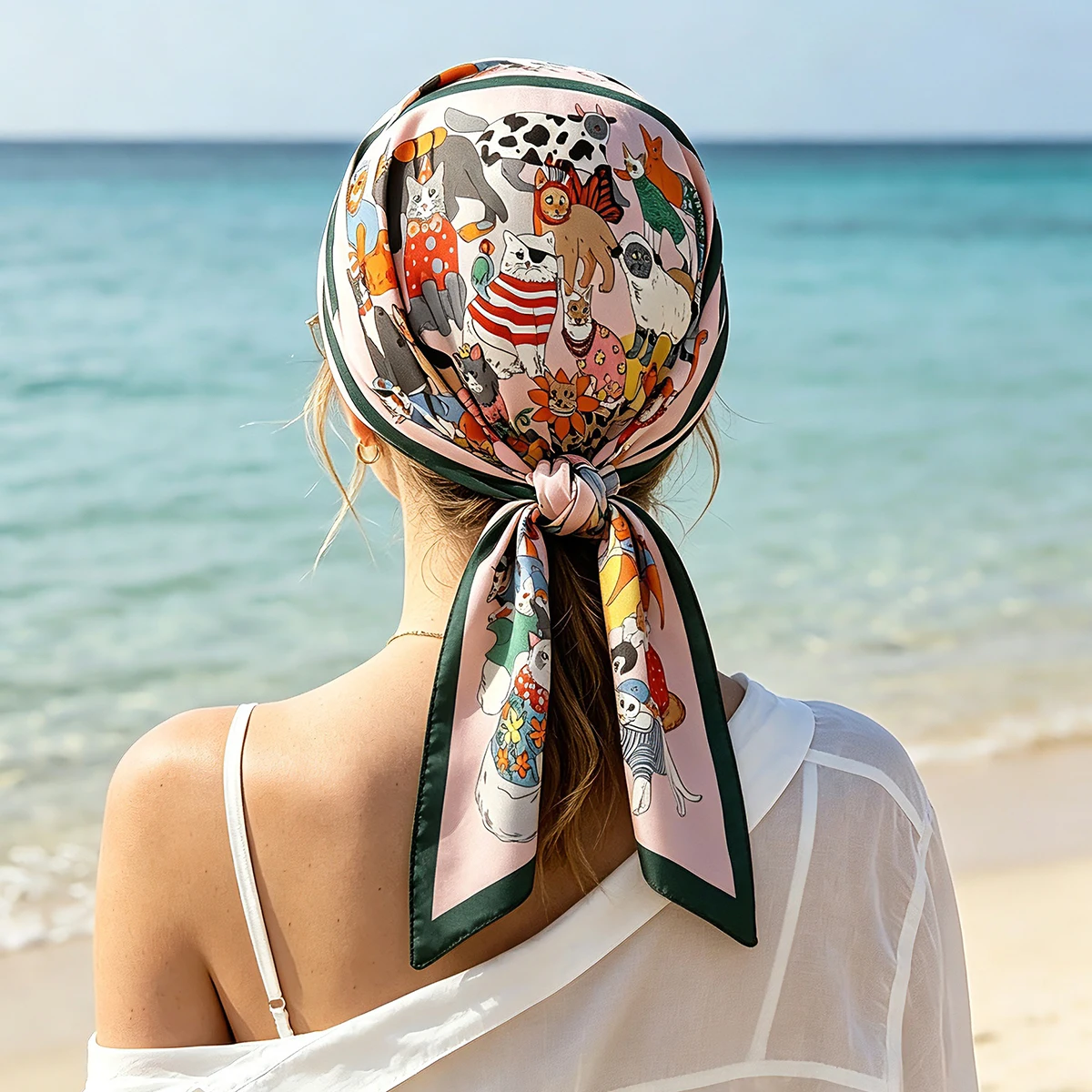 2026 New Cartoon Cat Square Scarf Multifunction Headscarves Head Wrap Headband Imitation Silk Hair Ribbon Women Neckerchief
2026 New Cartoon Cat Square Scarf Multifunction Headscarves Head Wrap Headband Imitation Silk Hair Ribbon Women Neckerchief