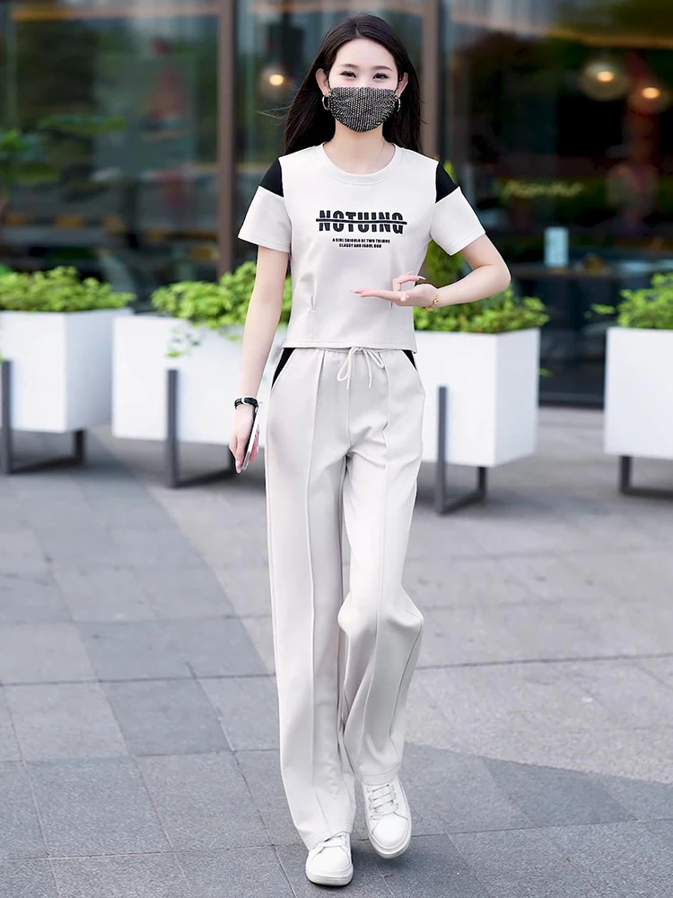 Sports Tracksuit Summer Thin Short Sleeve Suit Female Conjuntos Para Mujeres 2 Piezas 2024 Fashion Trousers 2 Piece Sets Women
Sports Tracksuit Summer Thin Short Sleeve Suit Female Conjuntos Para Mujeres 2 Piezas 2024 Fashion Trousers 2 Piece Sets Women