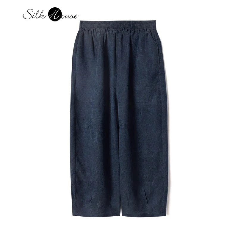 Ocean Ripple New Chinese Style 100% Natural Mulberry Silk Gambiered Guangdong Gauze Elastic Waist Women's Casual Straight Pants
Ocean Ripple New Chinese Style 100% Natural Mulberry Silk Gambiered Guangdong Gauze Elastic Waist Women's Casual Straight Pants
