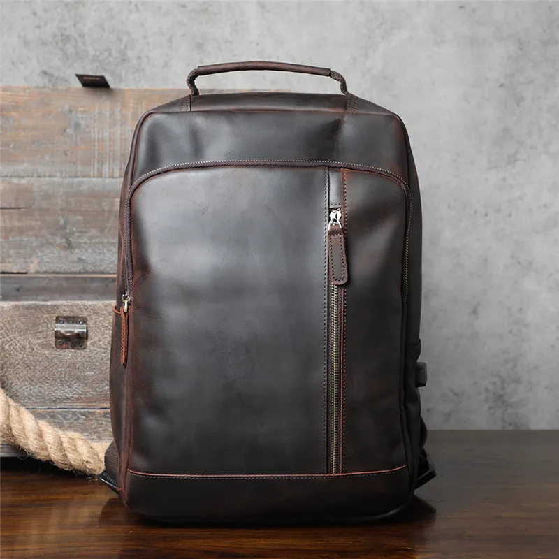 Vintage crazy horse cowhide men's backpack high quality luxury natural genuine leather outdoor travel laptop bagpack schoolbag
Vintage crazy horse cowhide men's backpack high quality luxury natural genuine leather outdoor travel laptop bagpack schoolbag