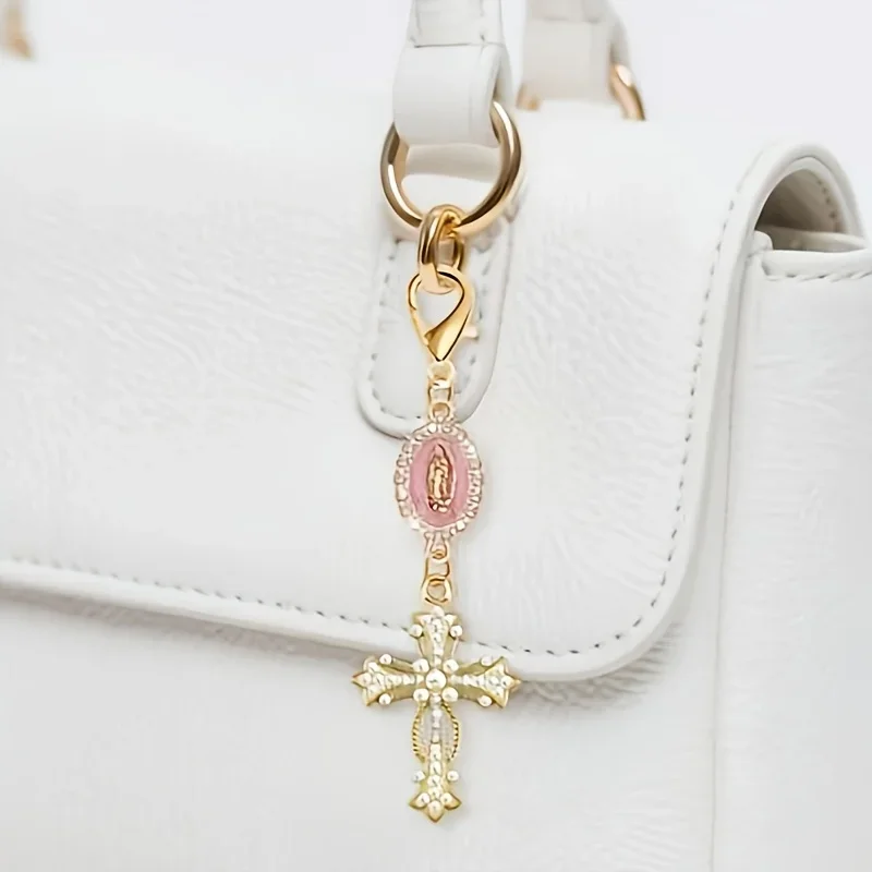Pink Charm Cross Keychain, Stylish Cross Pendant Keyring for Car, Bag and Daily Decoration
Pink Charm Cross Keychain, Stylish Cross Pendant Keyring for Car, Bag and Daily Decoration