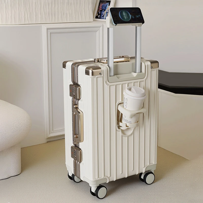 Men's Aluminum Framed Suitcase Business Travel Password Box Women's Fashionable Multifunctional with Cup Holder Roller Luggage
Men's Aluminum Framed Suitcase Business Travel Password Box Women's Fashionable Multifunctional with Cup Holder Roller Luggage