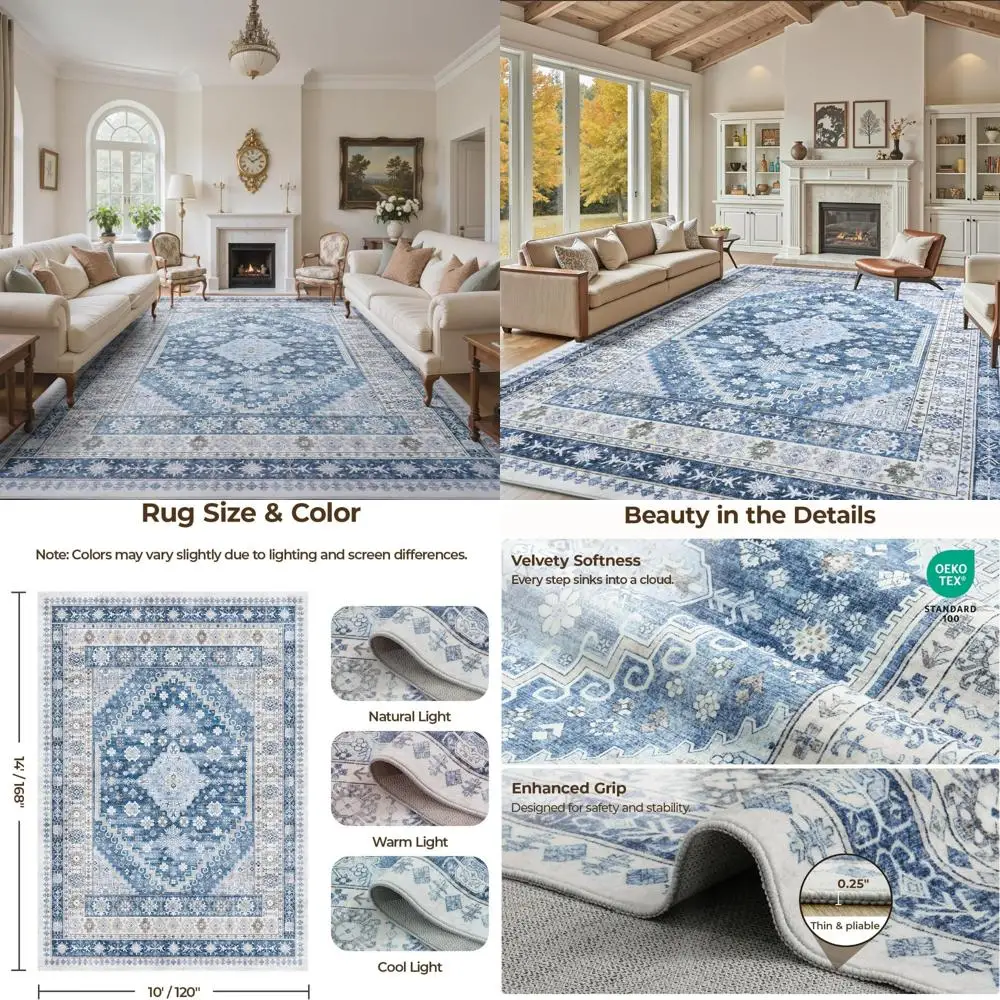 Большой богемный коврик 10x14, моющийся и устойчивый к пятнам, нескользящая подложка для гостиной и спальни.
Большой богемный коврик 10x14, моющийся и устойчивый к пятнам, нескользящая подложка для гостиной и спальни.