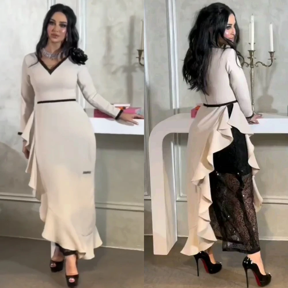 Customized Evening Jersey Ruffle Birthday Sheath V-neck Bespoke Occasion Gown Midi Es Saudi Arabia
Customized Evening Jersey Ruffle Birthday Sheath V-neck Bespoke Occasion Gown Midi Es Saudi Arabia