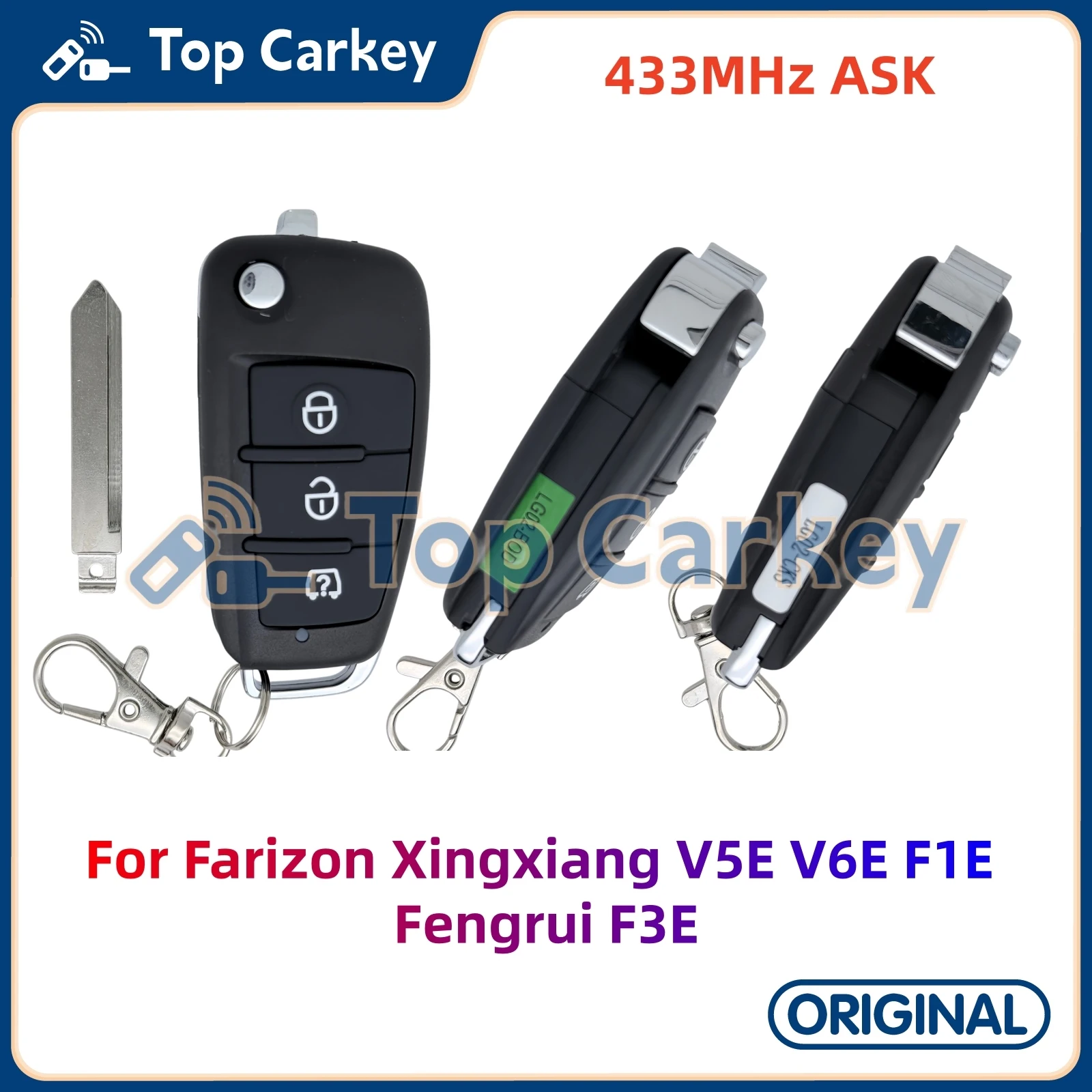 TopCarkey LG02-BOD LG02-CKS OEM Remote Control Key 433MHz ASK for Farizon Xingxiang V5E V6E F1E Fengrui F3E
TopCarkey LG02-BOD LG02-CKS OEM Remote Control Key 433MHz ASK for Farizon Xingxiang V5E V6E F1E Fengrui F3E