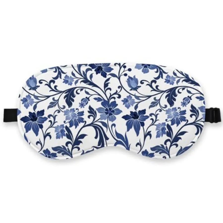 Porcelain Silk Eye Mask for Sleeping, Adjustable Strap Night Sleep Mask for Women Girls, Airplane Travel Nap, Blue Flowers Slee
Porcelain Silk Eye Mask for Sleeping, Adjustable Strap Night Sleep Mask for Women Girls, Airplane Travel Nap, Blue Flowers Slee