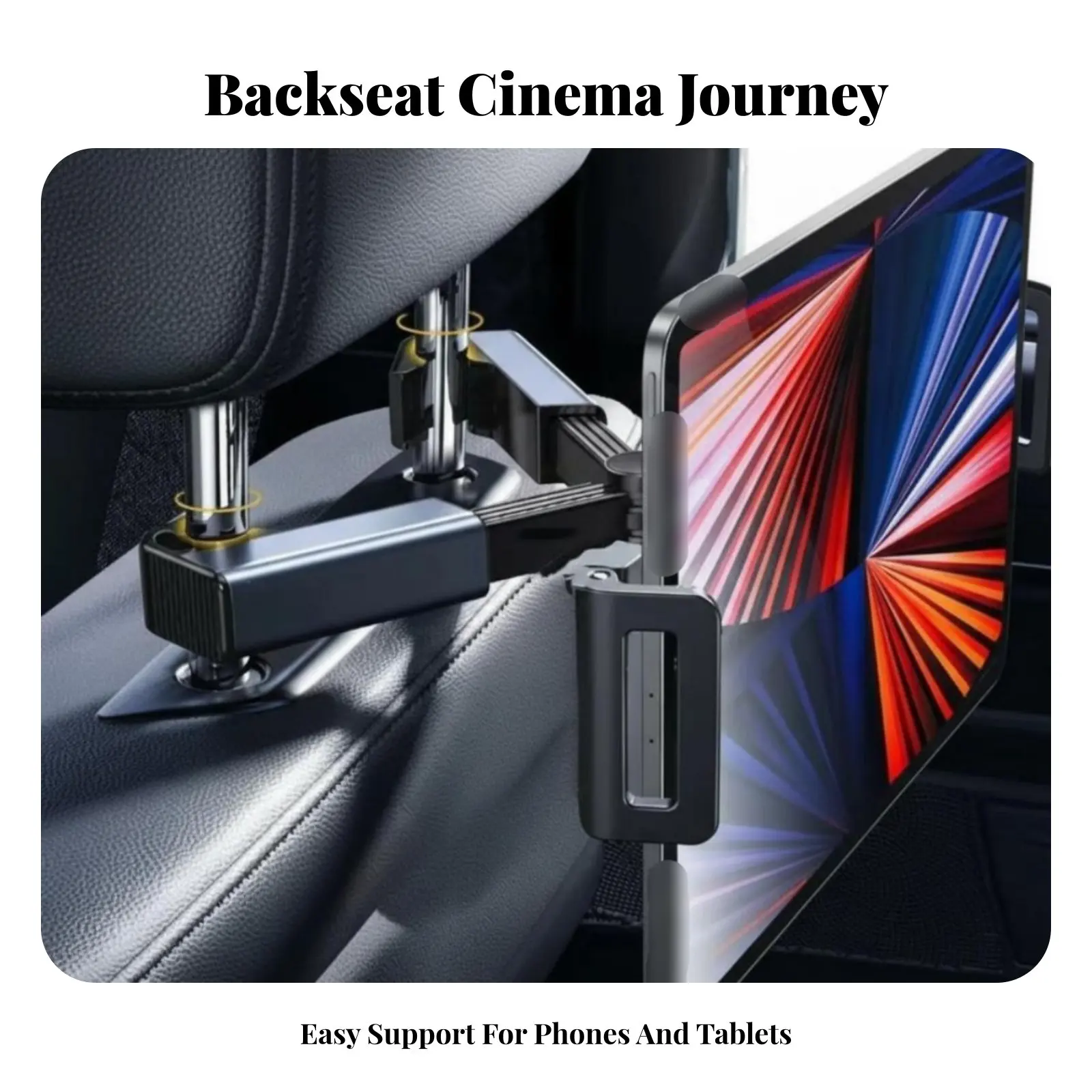 Car Headrest Tablet Mount Hands-Unrestricted Viewing Backseat Tablet Holder Vehicle Headrest Device Holder 360° Rotation
Car Headrest Tablet Mount Hands-Unrestricted Viewing Backseat Tablet Holder Vehicle Headrest Device Holder 360° Rotation