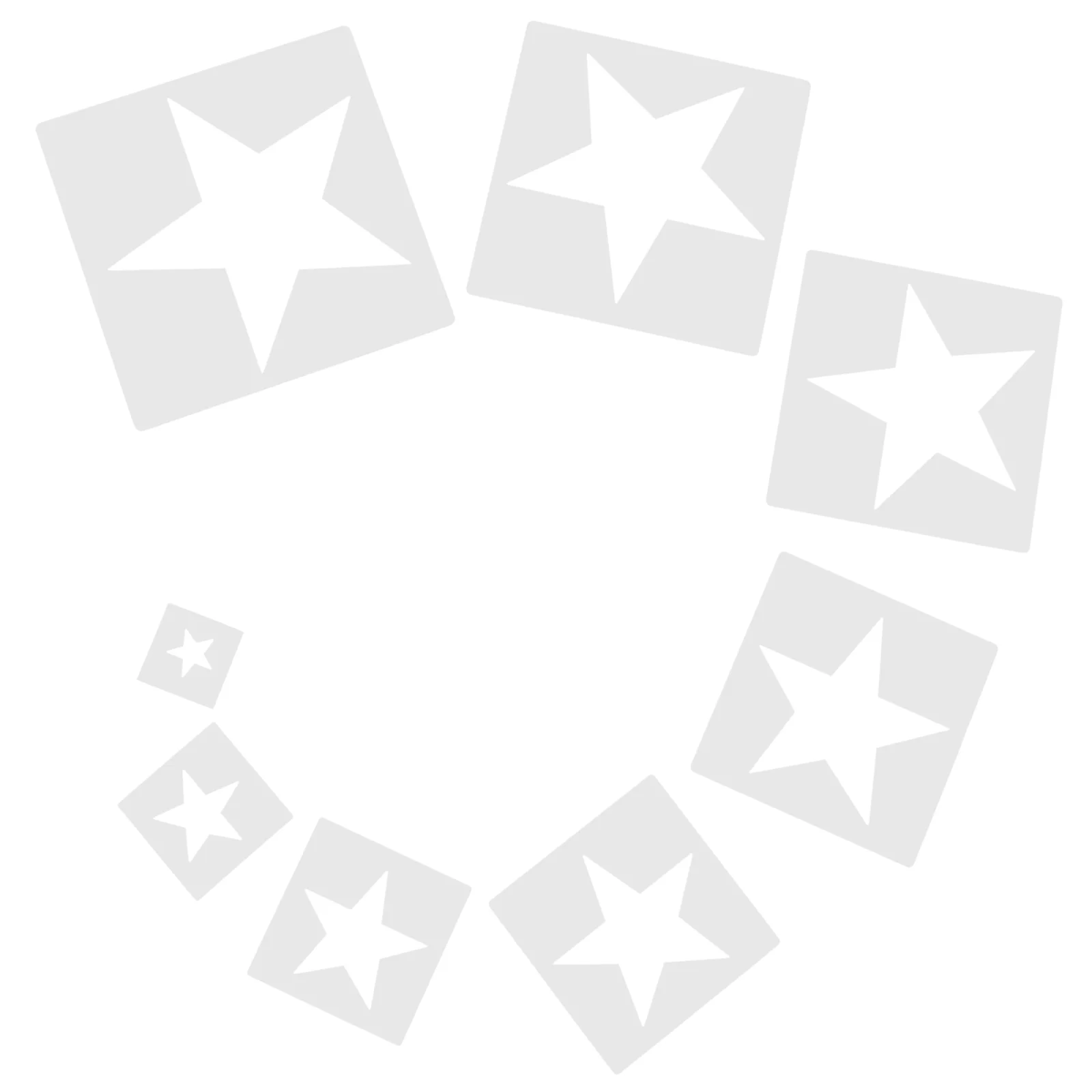 8 Pcs Star Drawing Stencils Hollow Templates for Craft Spray Painting Reusable Plastic Accessories Safe Decor
8 Pcs Star Drawing Stencils Hollow Templates for Craft Spray Painting Reusable Plastic Accessories Safe Decor