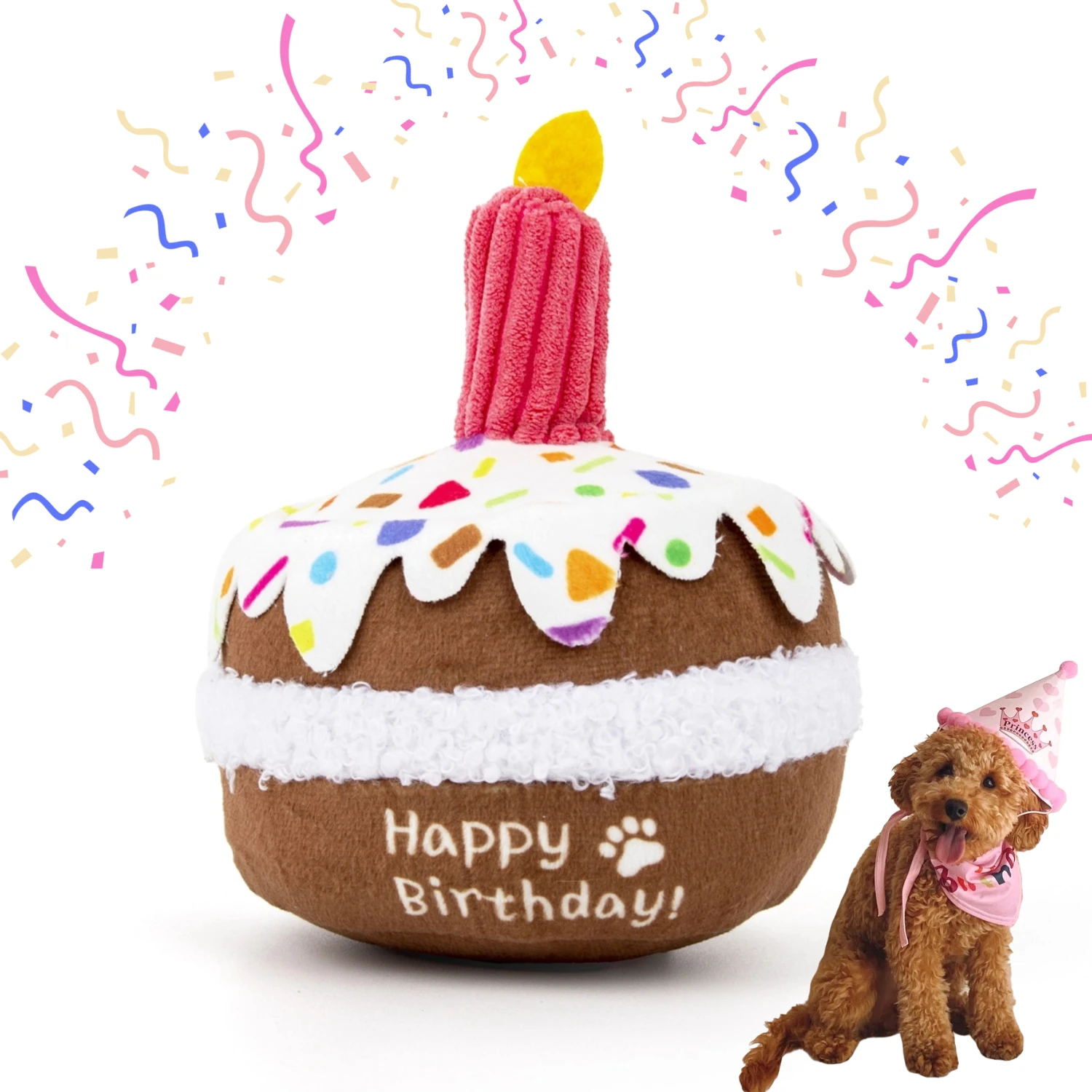 Dog Toy Pet Birthday Cake Candle Decoration Dog Girl Boy Gifts Squeaky Plush Dog Birthday Cake Toy
Dog Toy Pet Birthday Cake Candle Decoration Dog Girl Boy Gifts Squeaky Plush Dog Birthday Cake Toy