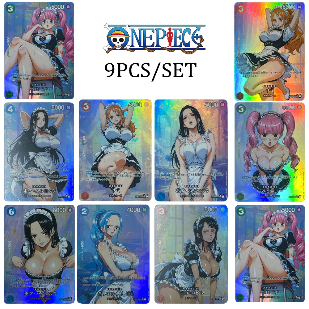 One Piece DIY 9PCS/SET Nami Hancock Robin Vivi Yamato Perona maid outfit colorful flash texture collectible card holiday gifts
One Piece DIY 9PCS/SET Nami Hancock Robin Vivi Yamato Perona maid outfit colorful flash texture collectible card holiday gifts