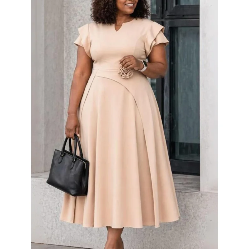 D3367Foreign trade women's summer new style European and American elegant plus-size mid-length high-waisted large-hem African dr
D3367Foreign trade women's summer new style European and American elegant plus-size mid-length high-waisted large-hem African dr